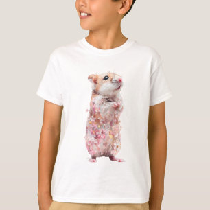 Blüten-Hamster-Aquarell Kinder T-Shirt