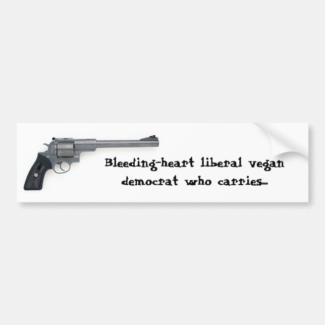 Bluten-Herz liberaler veganer Demokrat, der trägt Autoaufkleber (Vorne)