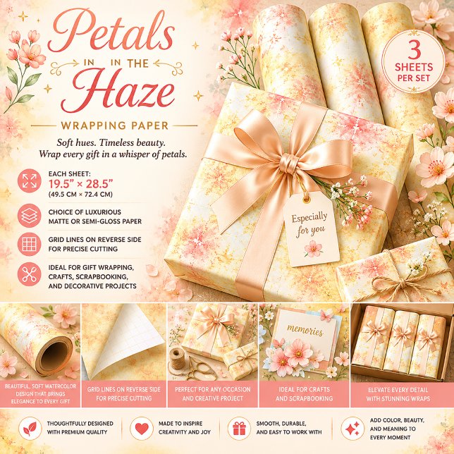 Blüten im Dunst Geschenkpapier Set (Von Creator hochgeladen)