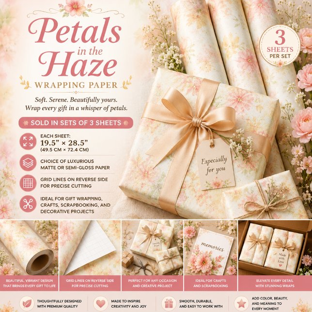 Blüten im Dunst Geschenkpapier Set (Von Creator hochgeladen)