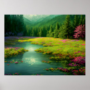 Blüten im Glade: Waldfreude Poster