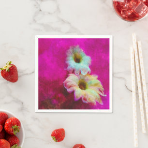 Blüten in Rosa Serviette