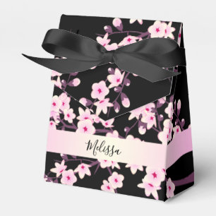 Blüten-Kirschblüten Rosa Schwarz Custom Geschenkschachtel