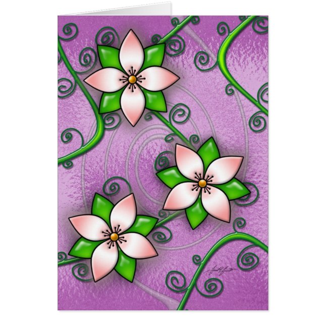 Blüten-(lila) Karte (Vorne)