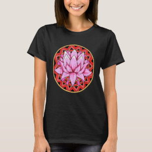 Blüten-Mandala-Yoga-Pilates-Farbenfrohe-Lotos T-Shirt
