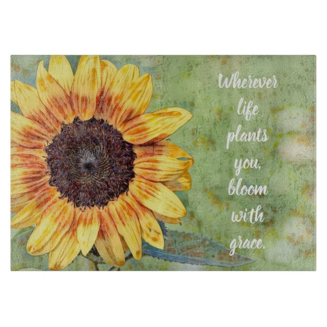 Blüten mit Grauglasschneider Schneidebrett (Vorderseite)