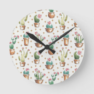 Blüten-Muster des Wüsten-Blüten-Schritt-  Runde Wanduhr