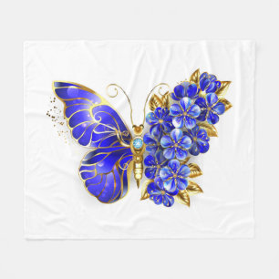 Blüten Saphir Schmetterling Fleecedecke