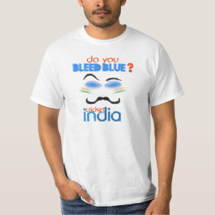 Bluten Sie Blau? Kricket Indien T-Shirt