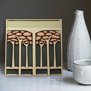 Blüten-Symmetrie im Stil der Arts Crafts Movement Fliese