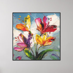 Blüten-Symphonie-Abstraktes-Blumen-Gemälde Leinwanddruck