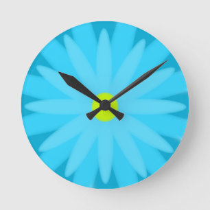 Blüten-Türkis Runde Wanduhr
