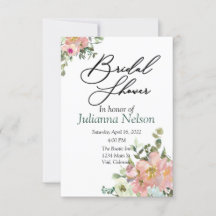 Blüten und Auberginen, Aquarellfarben, Einladung