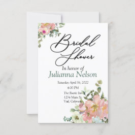 Blüten und Auberginen, Aquarellfarben, Einladung