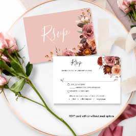 Blüten und Burgund Bläschen, ohne UAWG RSVP Karte