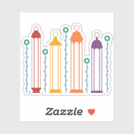 Blüten und Laternen Aufkleber