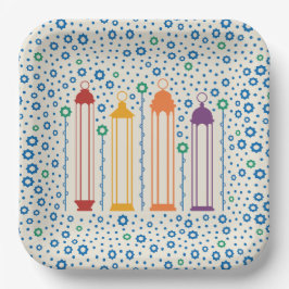 Blüten und Laternen Pappteller