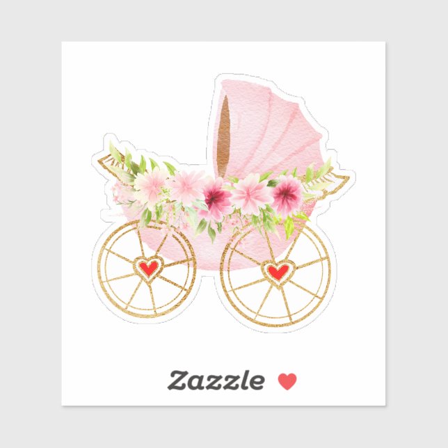 Blüten-und Rosa-Babytrommel Aufkleber (Blatt)