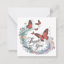 Blüten und Schmetterlinge Danke Mitteilungskarte