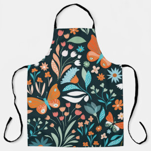 Blüten und Schmetterlinge, dekorative nahtlose Pat Schürze