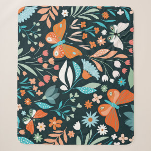 Blüten und Schmetterlinge, dekorative nahtlose Pat Sherpadecke