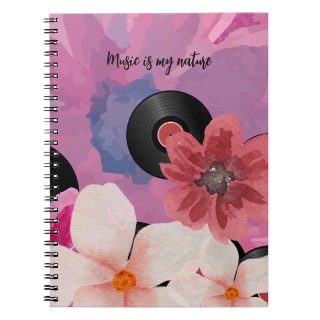 Blüten und Vinyl Notizblock (Vorderseite)