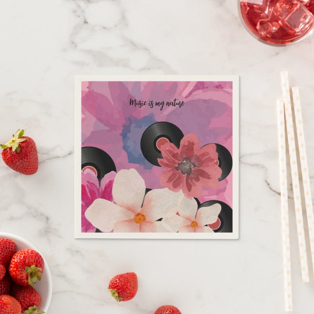 Blüten und Vinyl Serviette (Beispiel)