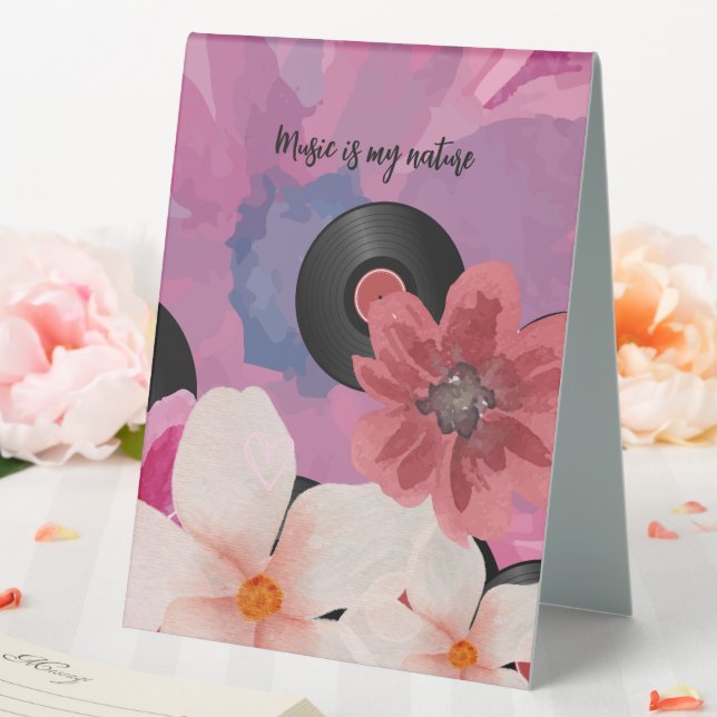Blüten und Vinyl Tischaufsteller (In Situ (Hochzeit))