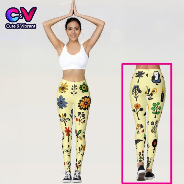 Blüten und Vögel Leggings (Von Creator hochgeladen)