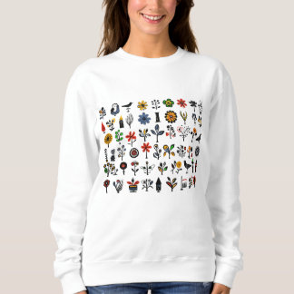 Blüten und Vögel Sweatshirt