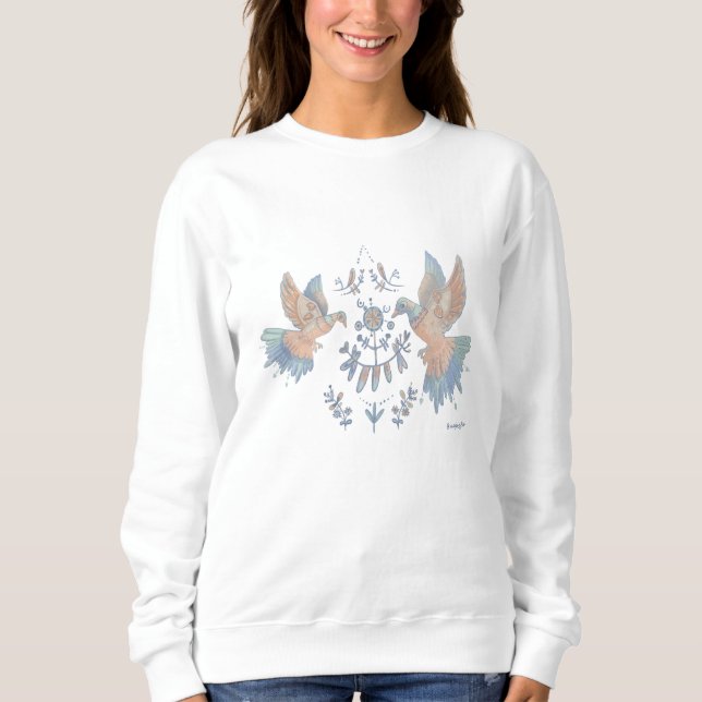 Blüten und Vögel Sweatshirt (Vorderseite)