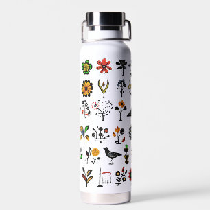 Blüten und Vögel Trinkflasche