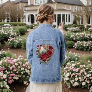 Blüten und Wertvolle Schmetterlinge Jeansjacke
