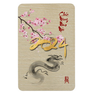 Blüten Vietnamesisches Neujahr des Drachen RcM Magnet