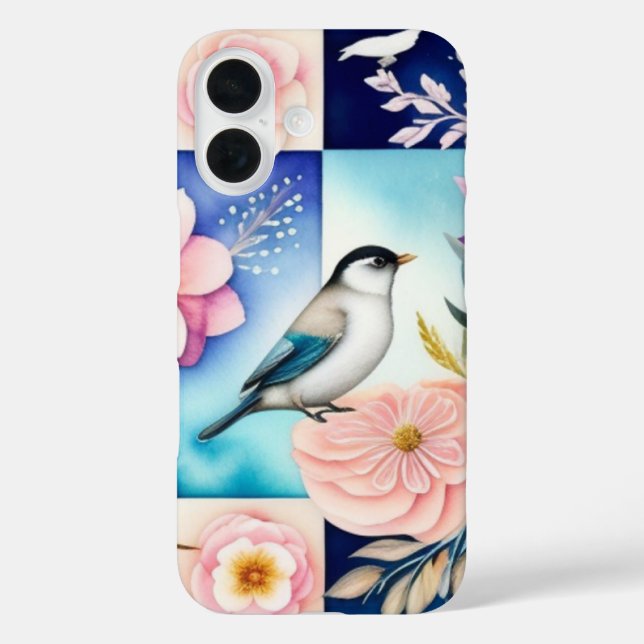 Blüten & Vögel  iPhone 16 Hülle (Rückseite)