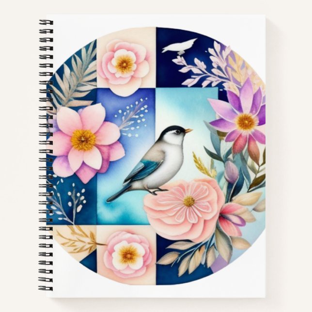 Blüten & Vögel  Notizbuch (Vorderseite)