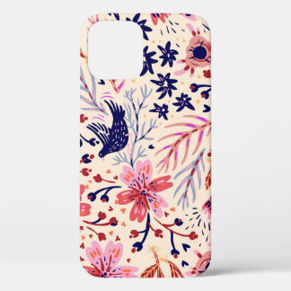 Blüten, Vögel, Vintage nahtlose Muster. Case-Mate iPhone Hülle