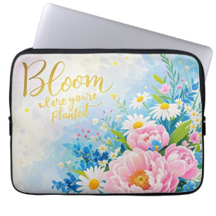 Blüten wo Sie gepflanzt werden Vibrant Wasserfarbe Laptopschutzhülle