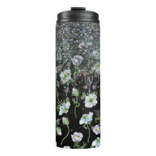 *~* Blütenanemone Silver Glitzer Girly  Thermosbecher