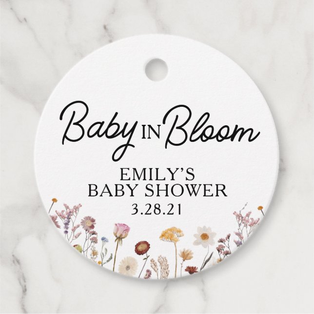 Blütenbaby der Wildblume Geschenkanhänger (Vorderseite)