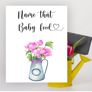 Blütenbaby-Dusche Name, das Babynahrung Poster