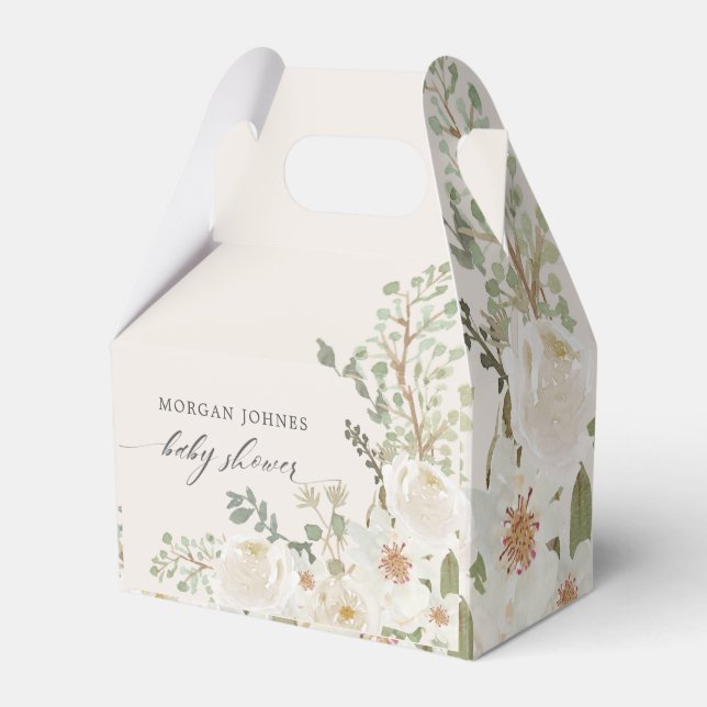 Blütenbaby in Elfenbeinblütendusche Geschenkschachtel (Vorderseite)