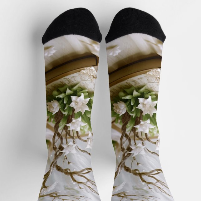 Blütenbaum aus einem Buch Socken (Oben)