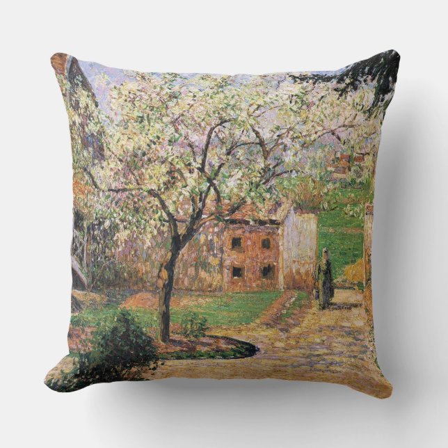 Blütenbaum, Eragny Camille Pissarro Kissen (Vorderseite)