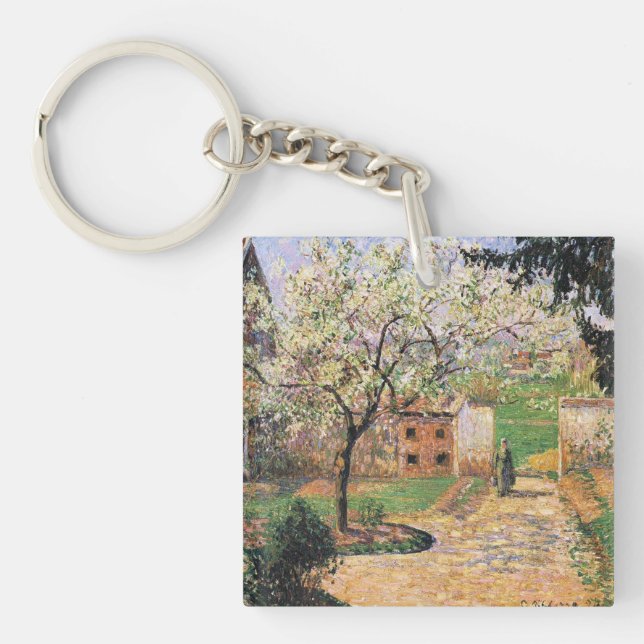 Blütenbaum, Eragny Camille Pissarro Schlüsselanhänger (Vorderseite)