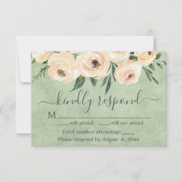 Blütenbeige Rose Gold Sage Green UAWG Dankeskarte