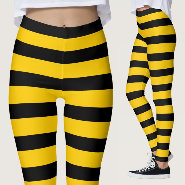 Blütenbiene Leggings (black and yellow stripe bee bumblebee leggings for women)