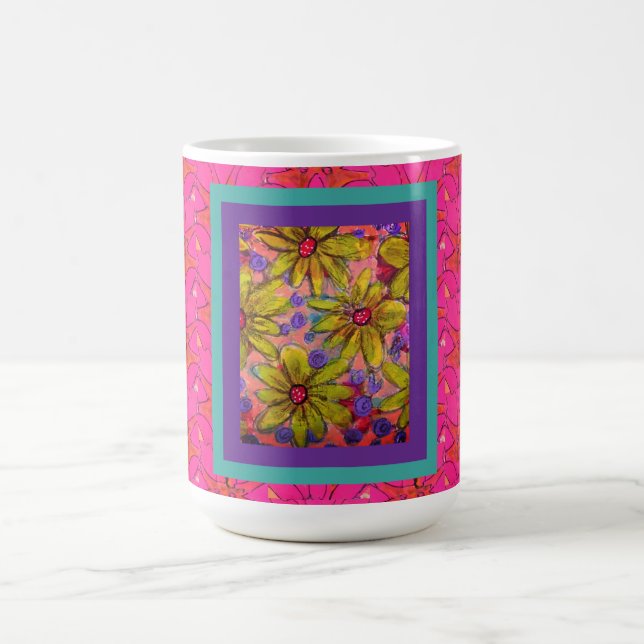 Blütenblatt-Farbexplosion Kaffeetasse (Mittel)