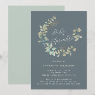 Blütenblätter Gold Botanische Babysprinke Tonschi Einladung