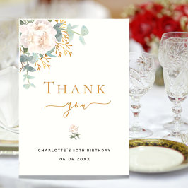 Blütenblättrige Eukalyptus-Grünpflanzen Dankeskarte